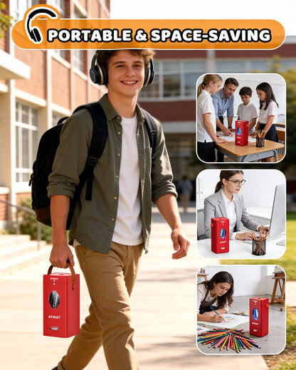 ✅Newest Model With Best Features✅Newly Upgraded Fully Automatic Rechargeable Electric Pencil Sharpener for 6-12mm No.2/Jumbo Pencils, 3X Longer Cutter Life, PSC7RD