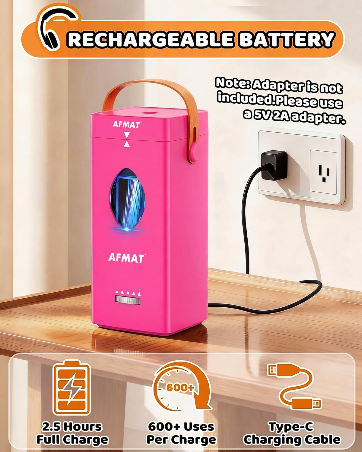 ✅Newest Model With Best Features✅Newly Upgraded Fully Automatic Rechargeable Electric Pencil Sharpener for 6-12mm No.2/Jumbo Pencils, 3X Longer Cutter Life, PSC7RR