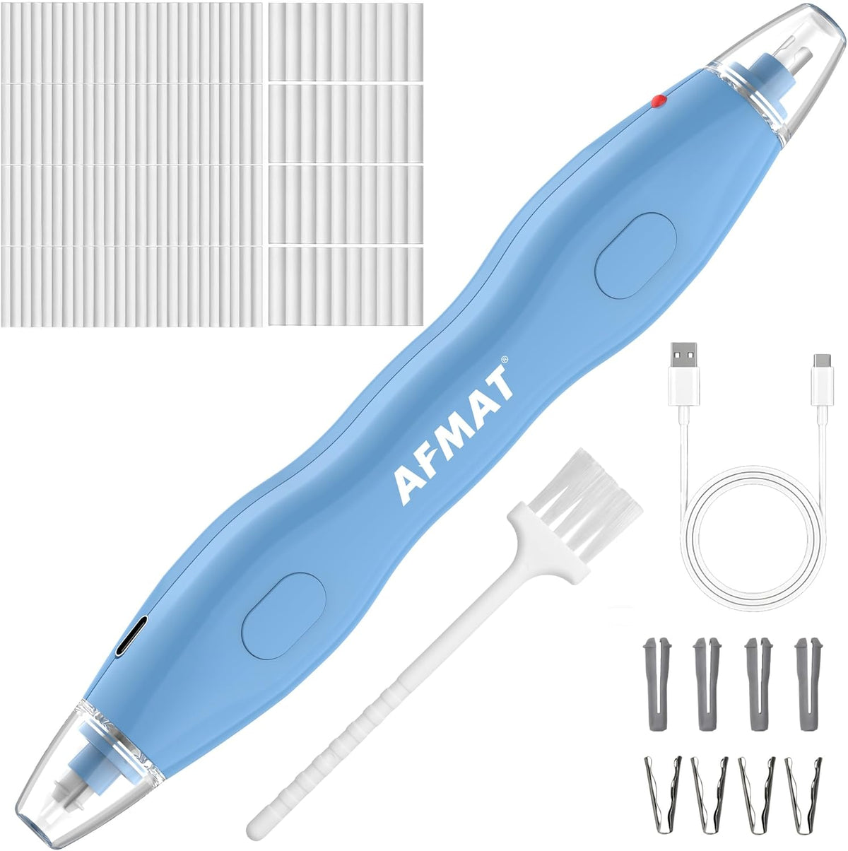 AFMAT Electric Eraser, with 140 Eraser Refills, Rechargeable Pencil Erasers for Artists, Electric Erasers for Drafting, Drawing, Painting, Sketching, Architectural Plans, Detailer Tool EE25BL