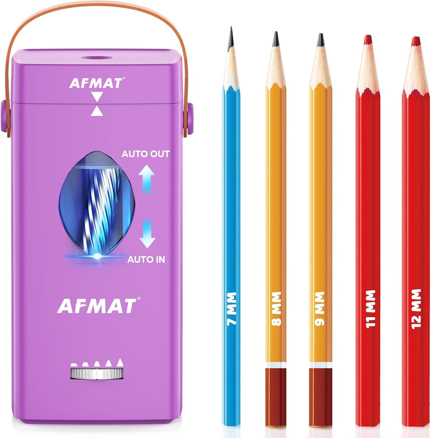 💜Rubybanfit’s Pick💜✅Newest Model With Best Features✅Newly Upgraded Fully Automatic Rechargeable Electric Pencil Sharpener for 6-12mm No.2/Jumbo Pencils, 3X Longer Cutter Life, PSC7PR