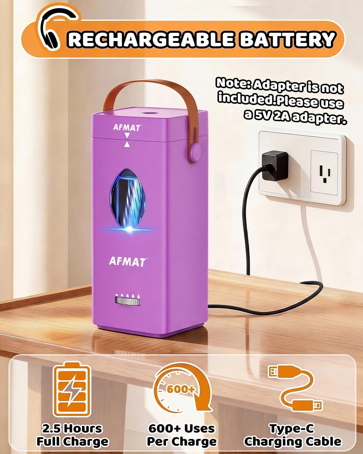 💜Rubybanfit’s Pick💜✅Newest Model With Best Features✅Newly Upgraded Fully Automatic Rechargeable Electric Pencil Sharpener for 6-12mm No.2/Jumbo Pencils, 3X Longer Cutter Life, PSC7PR