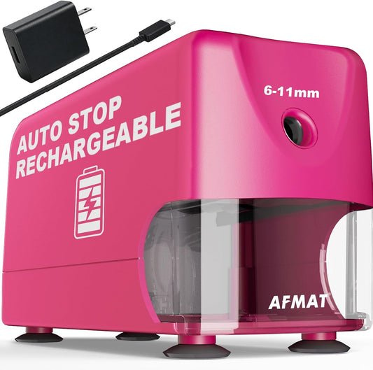 🏫Classroom Must-Haves Every Teacher Needs🏫Electric Pencil Sharpener for Classroom, Cordless & Rechargeable & Heavy Duty, for 6-11mm Pencils, 10,000 Sharpenings,Battery Powered with Adapter,PSD3PKB