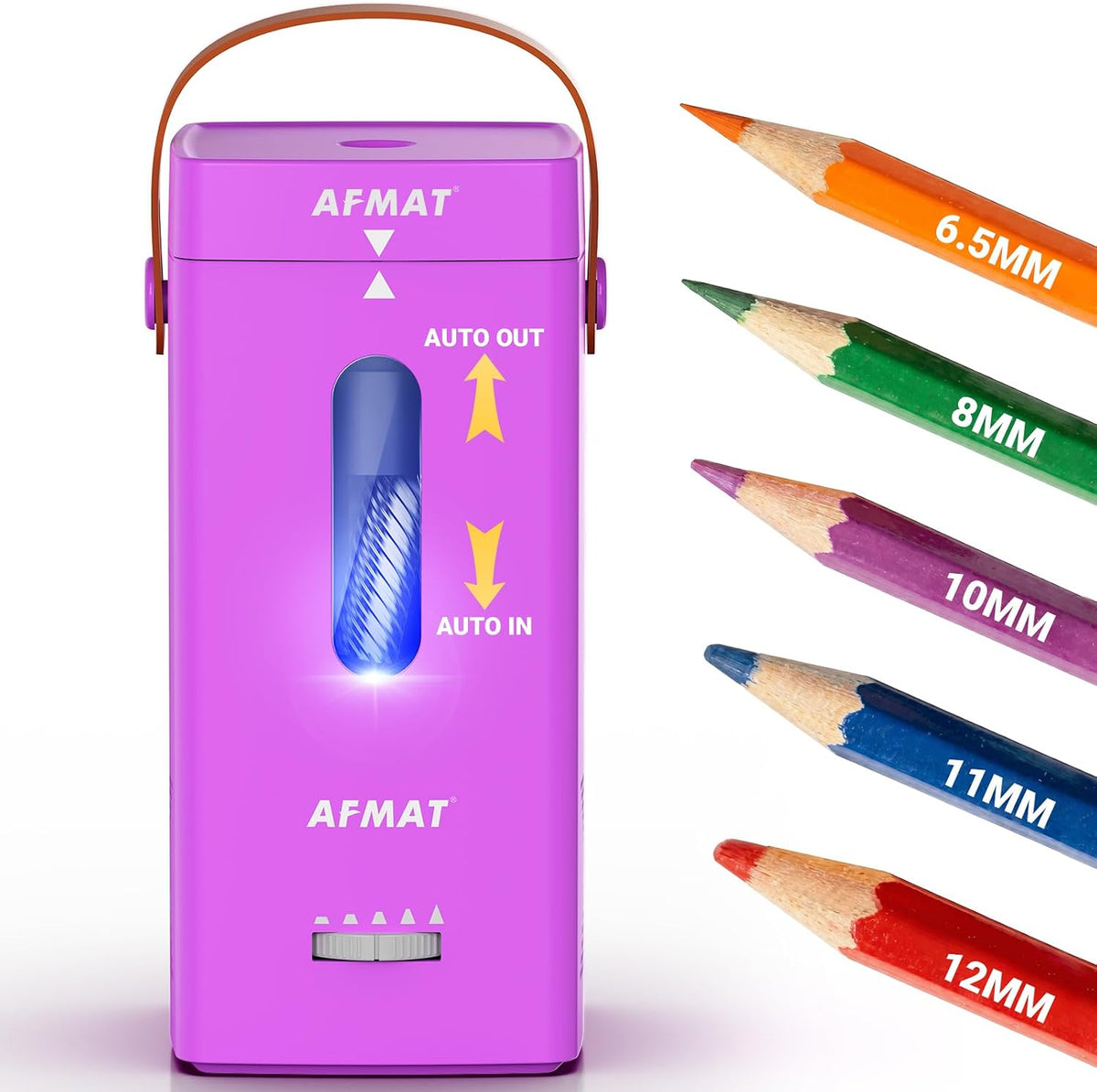✅Newest Model With Best Features✅Newly Upgraded Fully Automatic Rechargeable Electric Pencil Sharpener for 6-12mm No.2/Jumbo Pencils, 3X Longer Cutter Life,PSC6PR