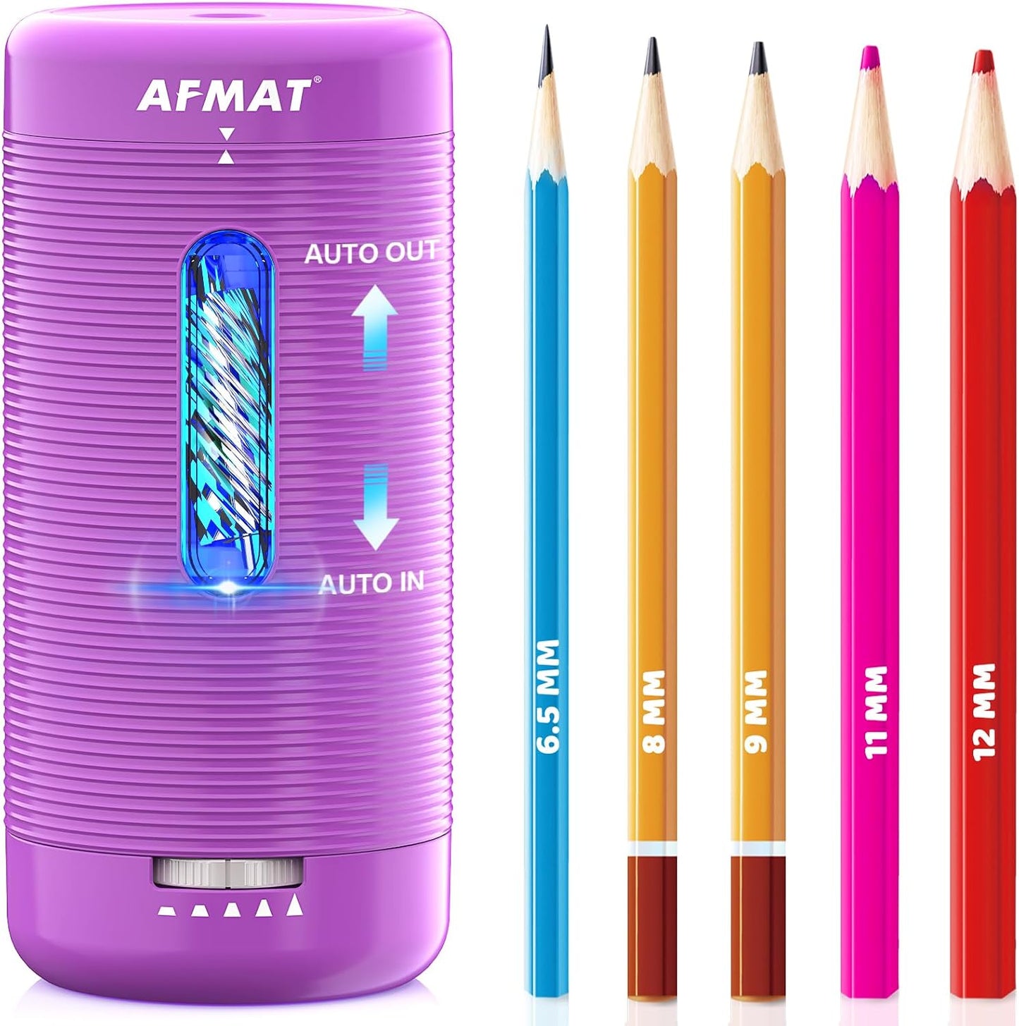 ✅Newest Model With Best Features✅Newly Upgraded Fully Automatic Rechargeable Electric Pencil Sharpener for 6-12mm No.2/Jumbo Pencils, 3X Longer Cutter Life, PSC2PR