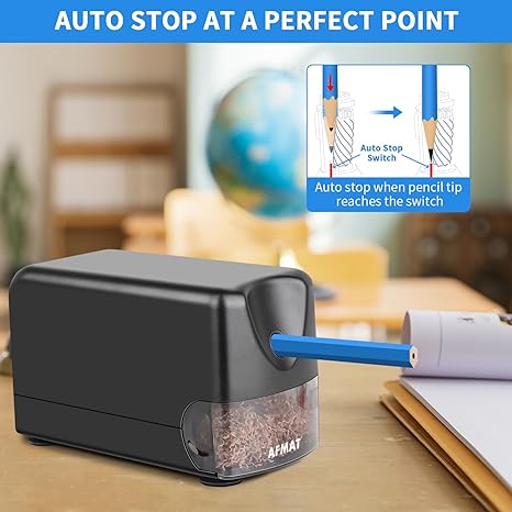 💝Teachers' Favorite Classroom Essentials💝Heavy Duty Electric Pencil Sharpener for Classroom, for 6-11mm No.2/Colored Pencils, Auto Stop, Sharp Point, Save Pencils, Teachers Must Haves,PSX3BK