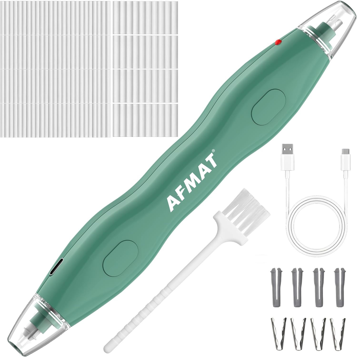 AFMAT Electric Eraser, with 140 Eraser Refills, Rechargeable Pencil Erasers for Artists, Electric Erasers for Drafting, Drawing, Painting, Sketching, Architectural Plans, Detailer Tool EE25GN