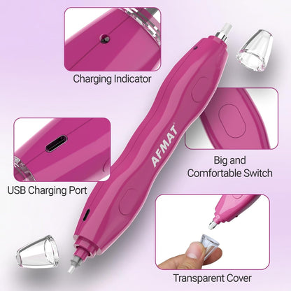 AFMAT Electric Eraser, with 140 Eraser Refills, Rechargeable Pencil Erasers for Artists, Electric Erasers for Drafting, Drawing, Painting, Sketching, Architectural Plans, Detailer Tool EE25(Rose Red)