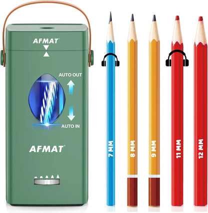 💜Rubybanfit’s Pick💜✅Newest Model With Best Features✅Newly Upgraded Fully Automatic Rechargeable Electric Pencil Sharpener for 6-12mm No.2/Jumbo Pencils, 3X Longer Cutter Life, PSC7PR