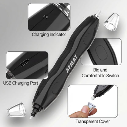 AFMAT Electric Eraser, with 140 Eraser Refills, Rechargeable Pencil Erasers for Artists, Electric Erasers for Drafting, Drawing, Painting, Sketching, Architectural Plans, Detailer Tool EE25(Black)