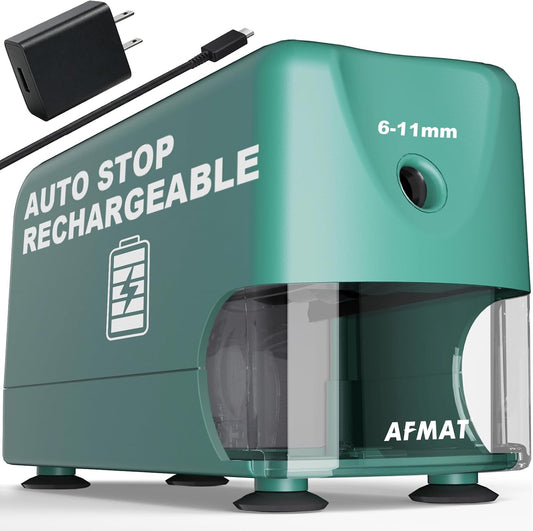 🏫Classroom Must-Haves Every Teacher Needs🏫 Pencil Sharpener for Classroom, Cordless & Rechargeable & Heavy Duty, for 6-11mm Pencils, 10,000 Sharpenings,Battery Powered with Adapter,PSD3GNB