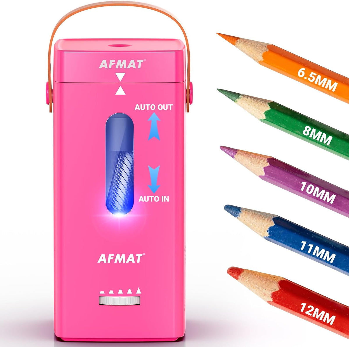 ✅Newest Model With Best Features✅Newly Upgraded Fully Automatic Rechargeable Electric Pencil Sharpener for 6-12mm No.2/Jumbo Pencils, 3X Longer Cutter Life,PSC6RR