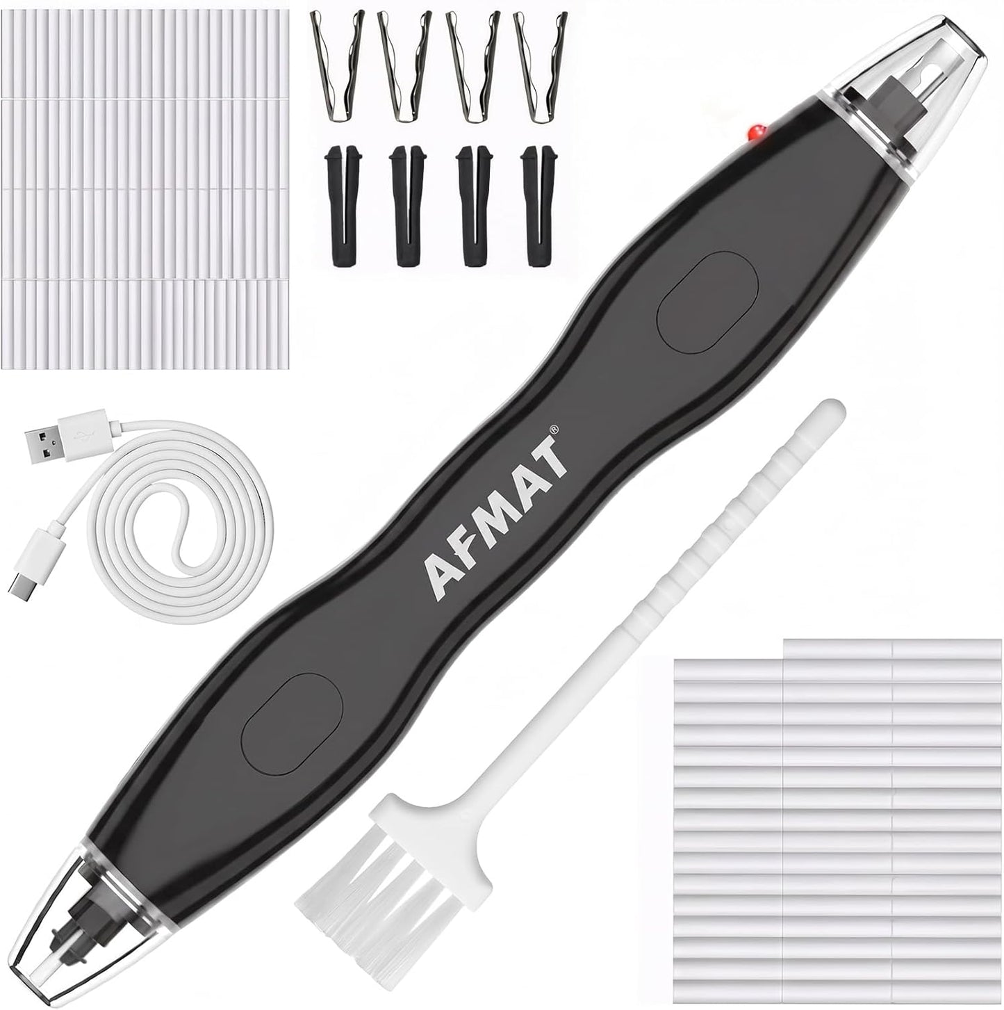 AFMAT Electric Eraser, with 140 Eraser Refills, Rechargeable Pencil Erasers for Artists, Electric Erasers for Drafting, Drawing, Painting, Sketching, Architectural Plans, Detailer Tool EE25(Black)