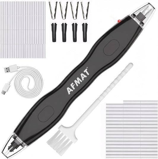 AFMAT Electric Eraser, with 140 Eraser Refills, Rechargeable Pencil Erasers for Artists, Electric Erasers for Drafting, Drawing, Painting, Sketching, Architectural Plans, Detailer Tool EE25(Black)