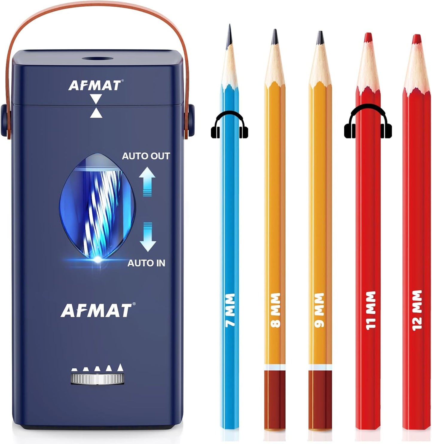 💜Rubybanfit’s Pick💜✅Newest Model With Best Features✅Newly Upgraded Fully Automatic Rechargeable Electric Pencil Sharpener for 6-12mm No.2/Jumbo Pencils, 3X Longer Cutter Life, PSC7PR