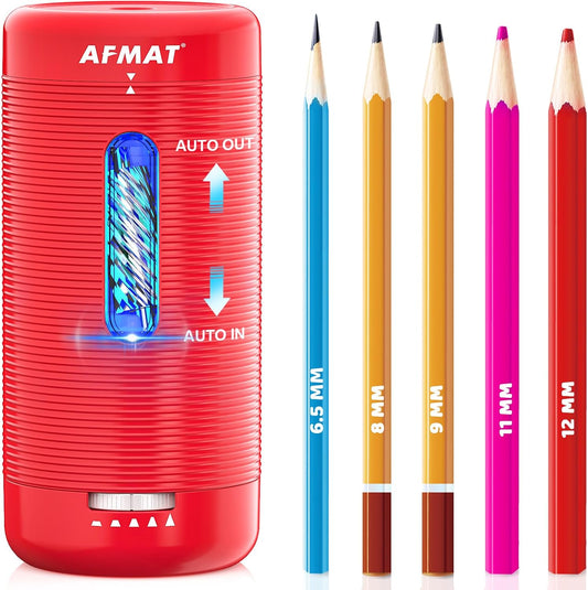 ✅Newest Model With Best Features✅Newly Upgraded Fully Automatic Rechargeable Electric Pencil Sharpener for 6-12mm No.2/Jumbo Pencils, 3X Longer Cutter Life, PSC2RD