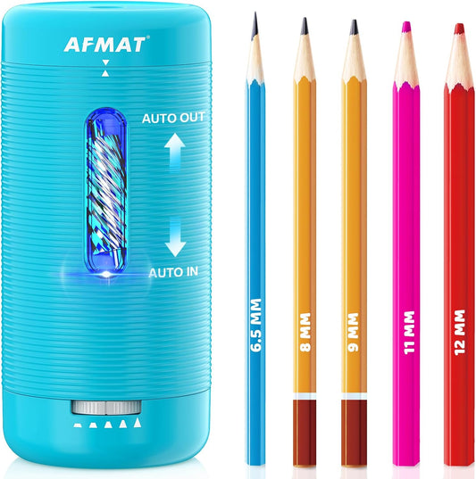 ✅Newest Model With Best Features✅Newly Upgraded Fully Automatic Rechargeable Electric Pencil Sharpener for 6-12mm No.2/Jumbo Pencils, 3X Longer Cutter Life, PSC2CY