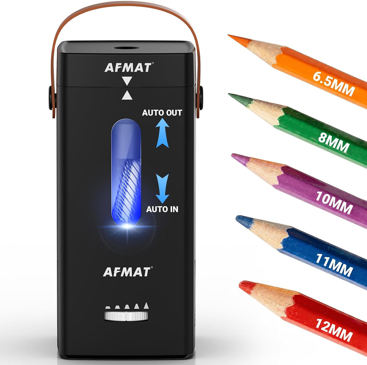 ✅Newest Model With Best Features✅Newly Upgraded Fully Automatic Rechargeable Electric Pencil Sharpener for 6-12mm No.2/Jumbo Pencils, 3X Longer Cutter Life,PSC6BK
