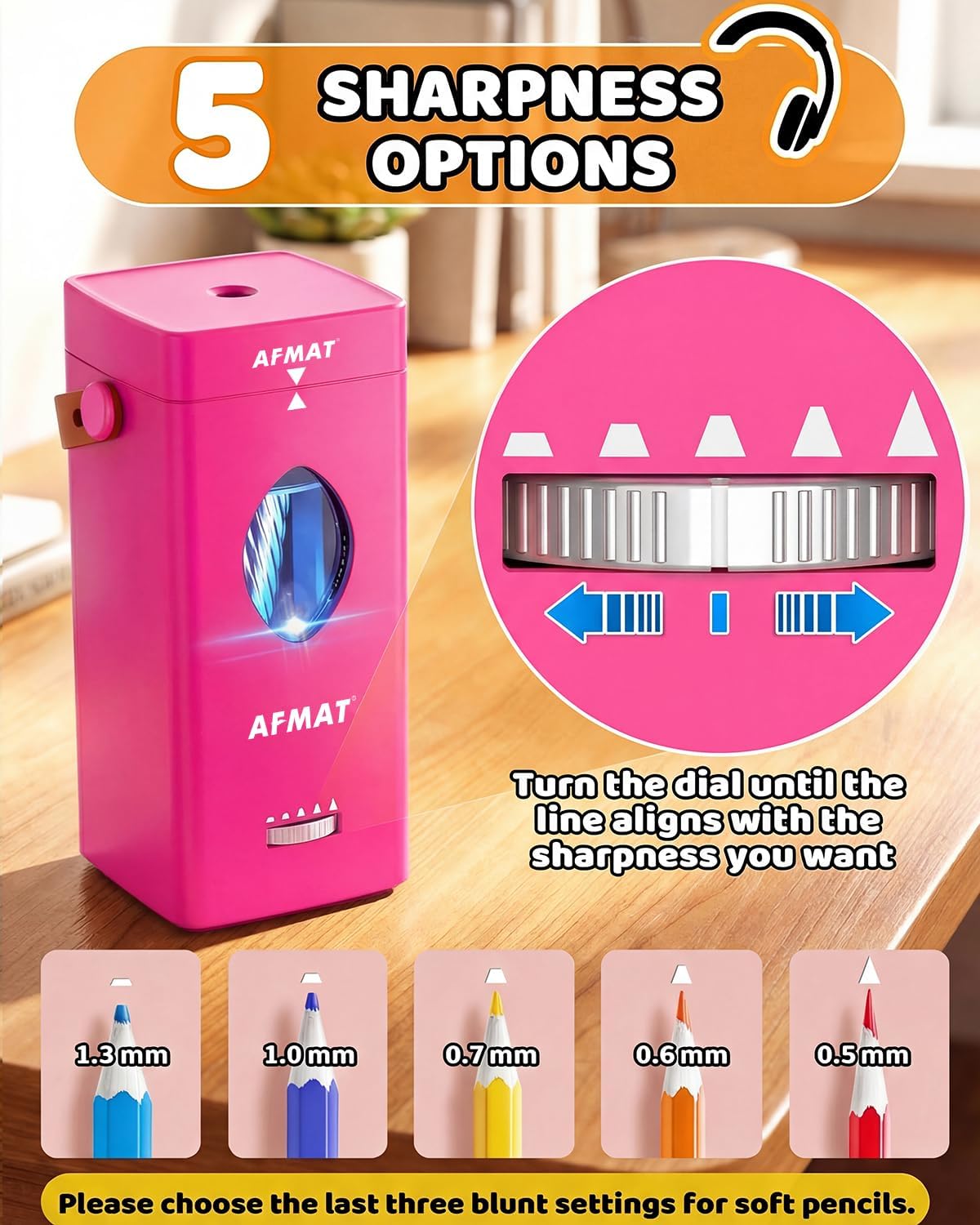 ✅Newest Model With Best Features✅Newly Upgraded Fully Automatic Rechargeable Electric Pencil Sharpener for 6-12mm No.2/Jumbo Pencils, 3X Longer Cutter Life, PSC7RR