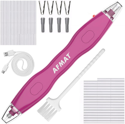 AFMAT Electric Eraser, with 140 Eraser Refills, Rechargeable Pencil Erasers for Artists, Electric Erasers for Drafting, Drawing, Painting, Sketching, Architectural Plans, Detailer Tool EE25(Rose Red)