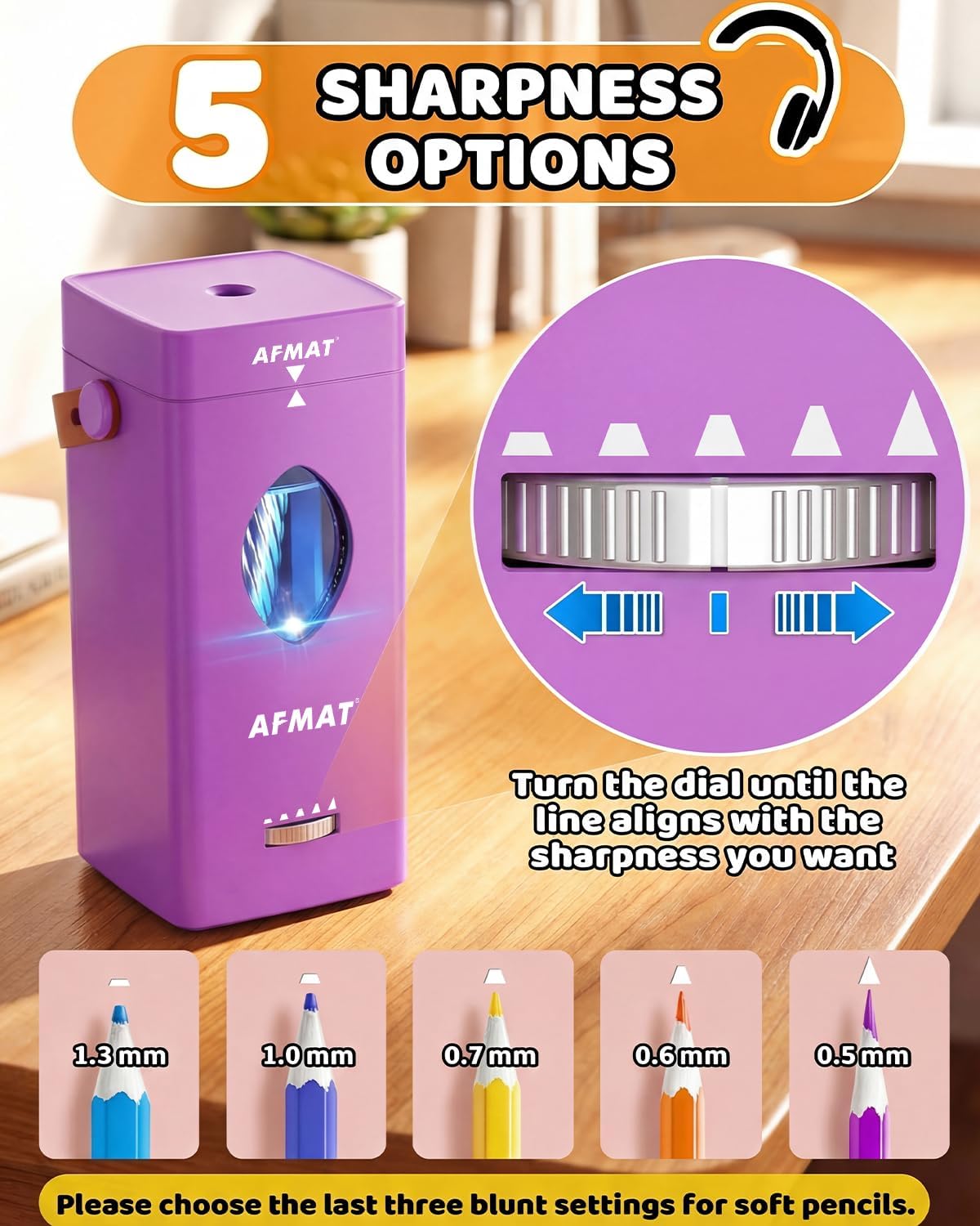 💜Rubybanfit’s Pick💜✅Newest Model With Best Features✅Newly Upgraded Fully Automatic Rechargeable Electric Pencil Sharpener for 6-12mm No.2/Jumbo Pencils, 3X Longer Cutter Life, PSC7PR
