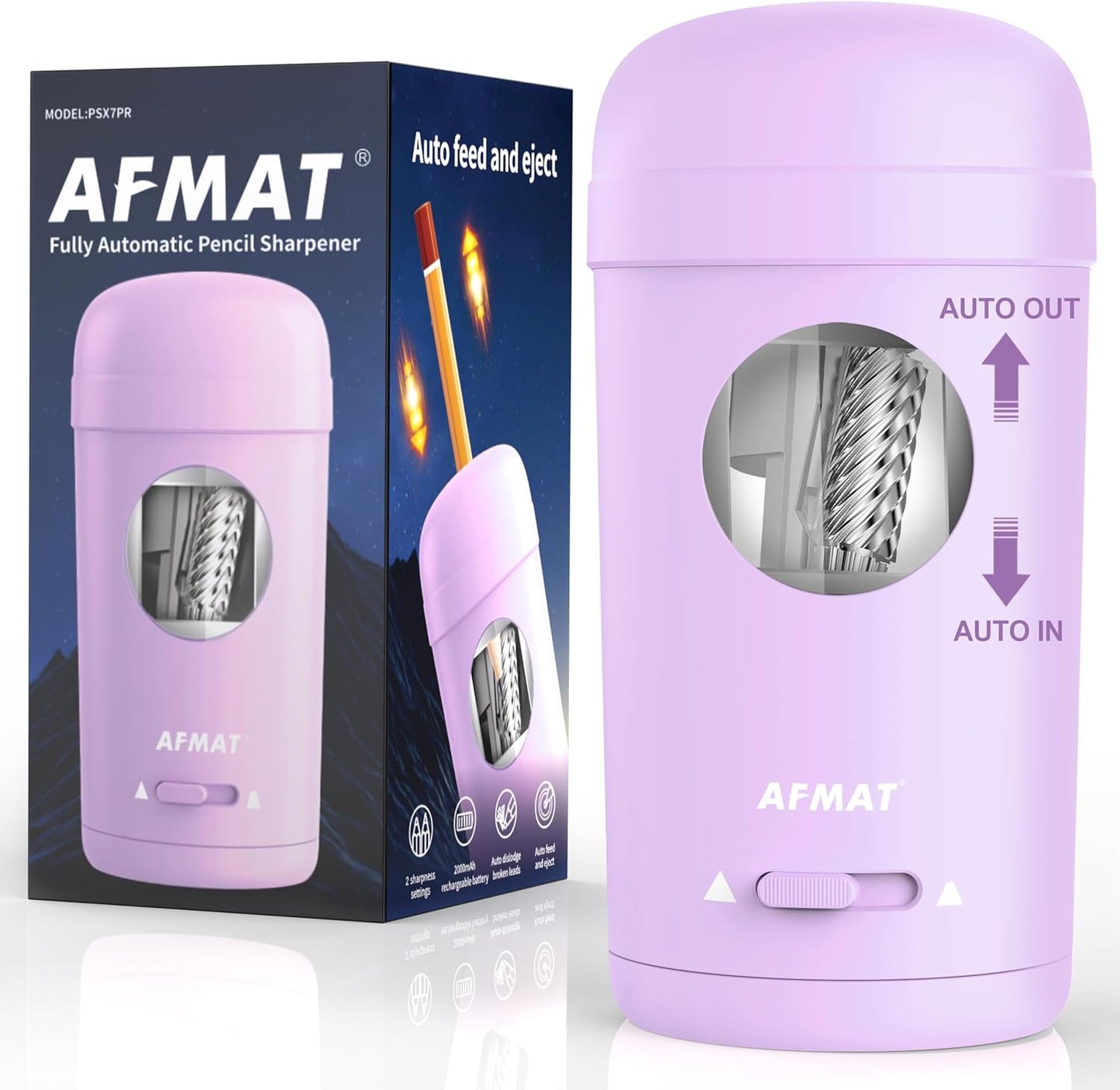 Fully Automatic Rechargeable Electric Pencil Sharpener for φ7-8mm No.2/Colored Pencils,PSX7PR