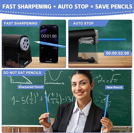 🔵Used-good🔵6 Holes Electric Pencil Sharpener,PSX2BK