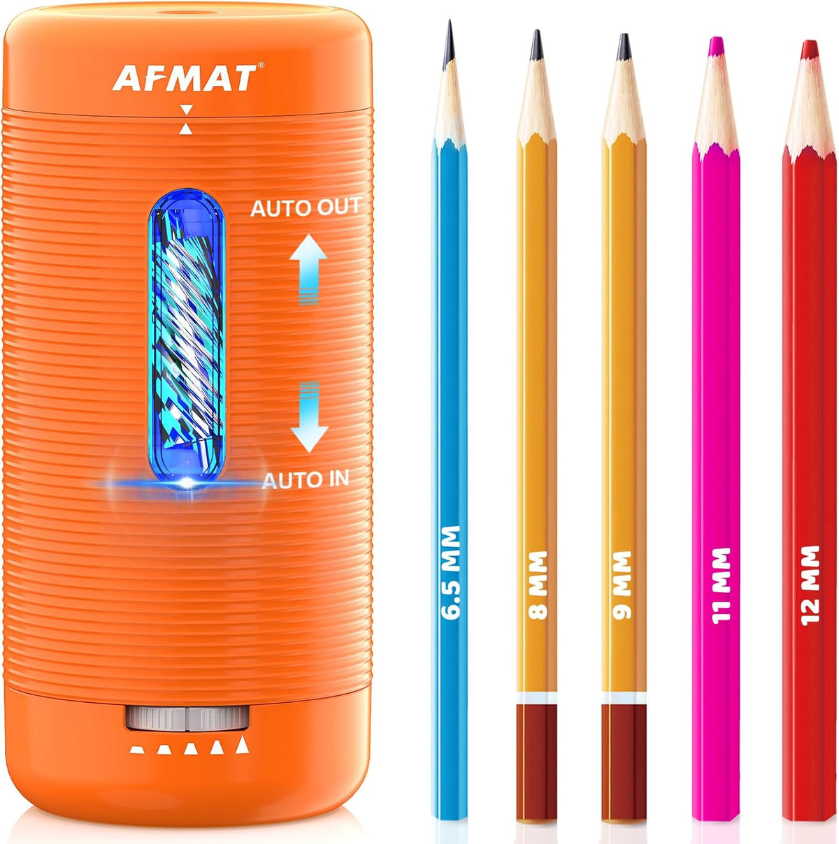 ✅Newest Model With Best Features✅Newly Upgraded Fully Automatic Rechargeable Electric Pencil Sharpener for 6-12mm No.2/Jumbo Pencils, 3X Longer Cutter Life, PSC2OR