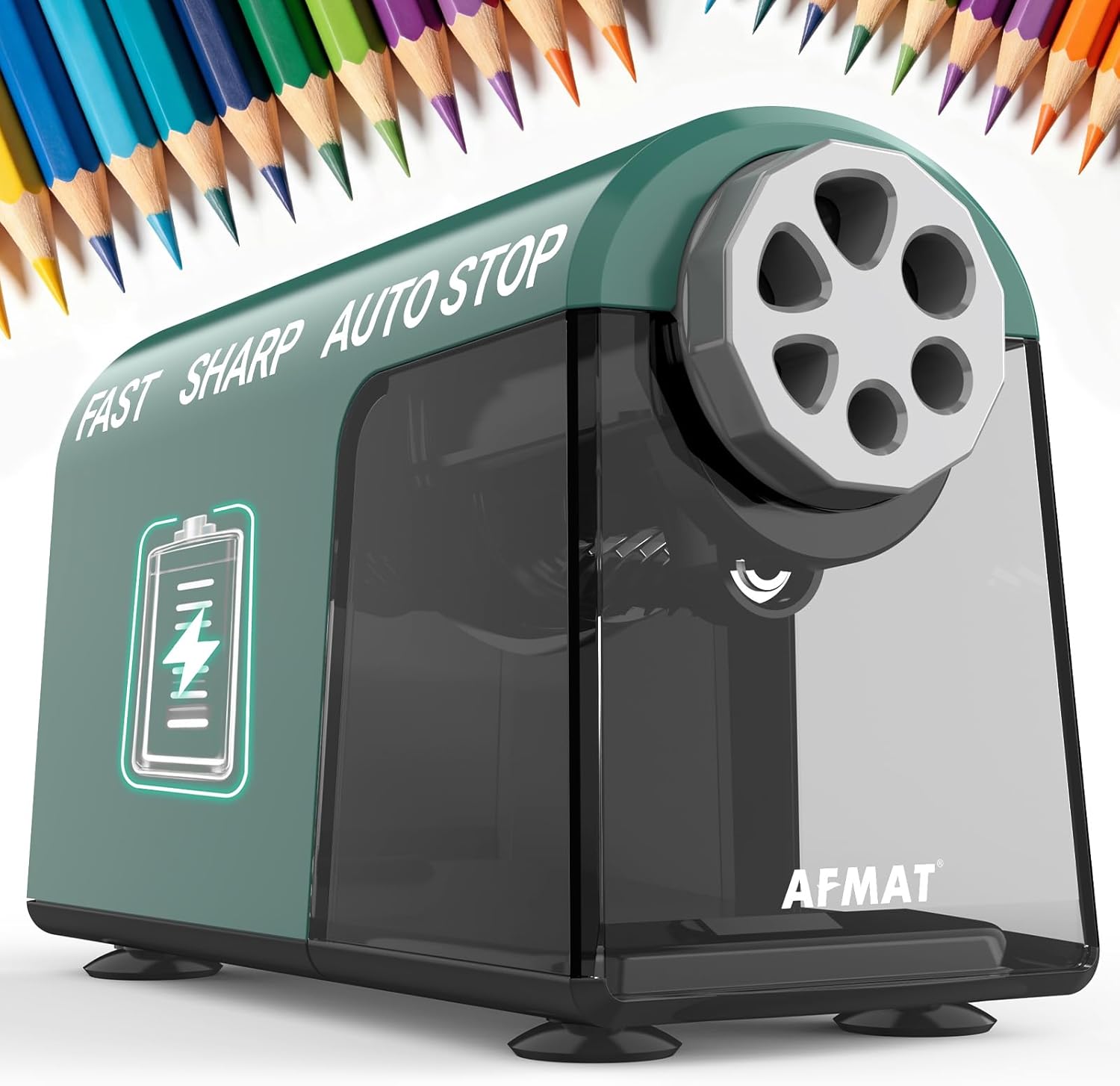 🤩Classroom Must-Haves Every Teacher Needs🤩6-Hole Electric Pencil Sharpener for Classroom, Cordless & Rechargeable & Heavy Duty, for 6-11mm Colored Pencils, 10,000+ Sharpenings,PSD2GN