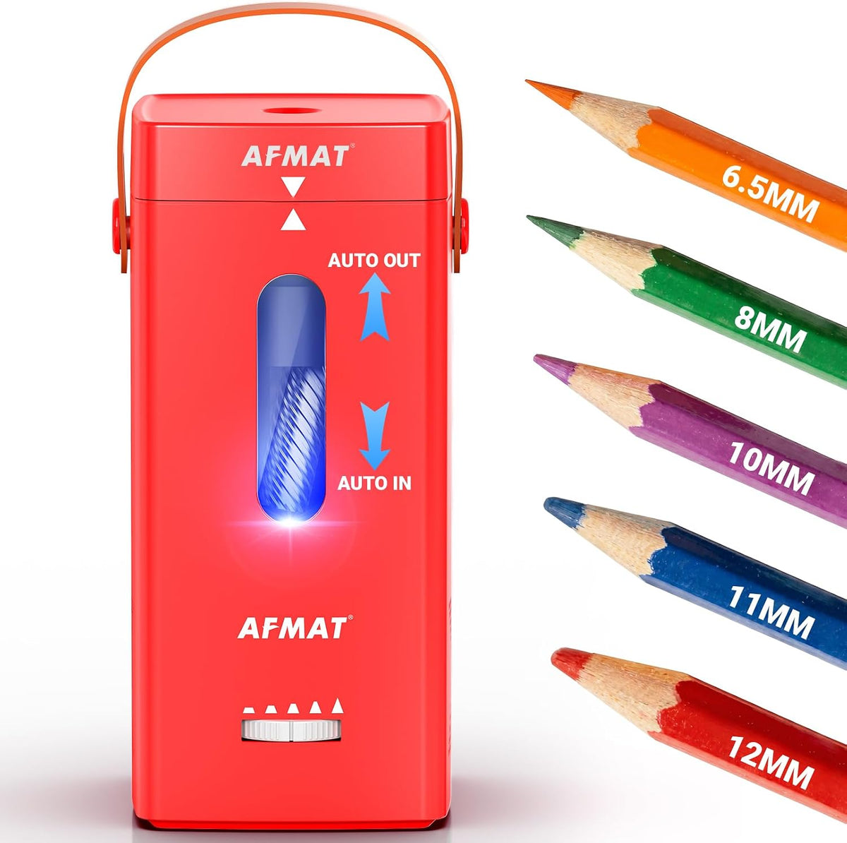 ✅Newest Model With Best Features✅Newly Upgraded Fully Automatic Rechargeable Electric Pencil Sharpener for 6-12mm No.2/Jumbo Pencils, 3X Longer Cutter Life,PSC6RD