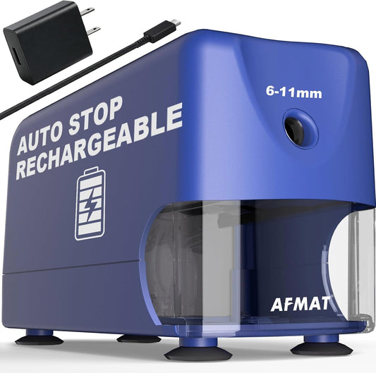 🏫Classroom Must-Haves Every Teacher Needs🏫Electric Pencil Sharpener for Classroom, Cordless & Rechargeable & Heavy Duty, for 6-11mm Pencils, 10,000 Sharpenings,Battery Powered with Adapter,PSD3BLB