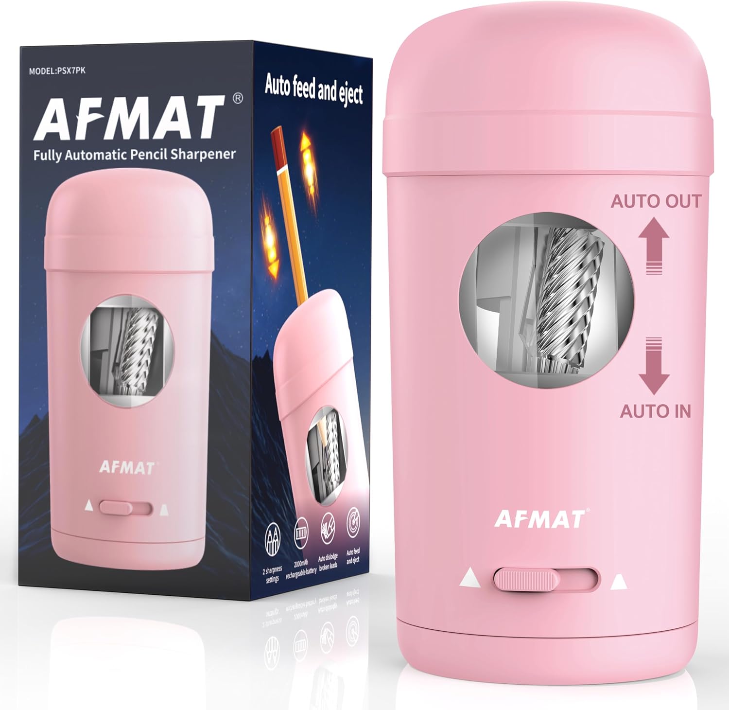 🎀Perfect Gift For A Teacher🎀Fully Automatic Rechargeable Electric Pencil Sharpener for φ7-8mm No.2/Colored Pencils,PSX7PK