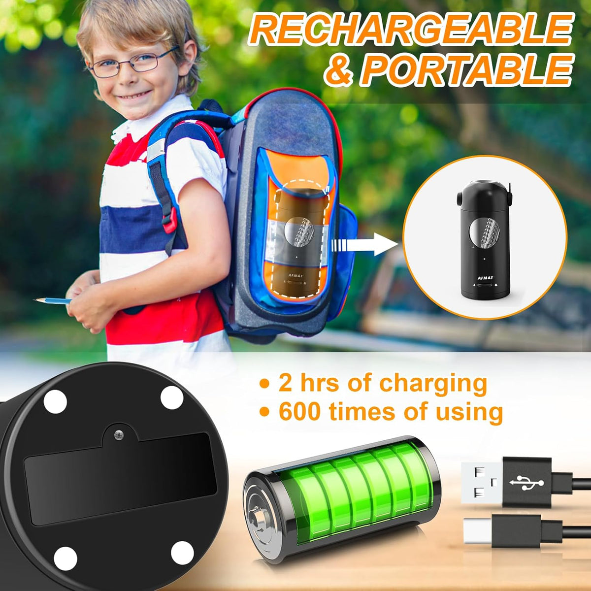 AFMAT USB-C Cable Fully Automatic Pencil Sharpener PSX5 PSX6 PSC8 Series-UC01