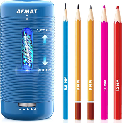 ✅Newest Model With Best Features✅Newly Upgraded Fully Automatic Rechargeable Electric Pencil Sharpener for 6-12mm No.2/Jumbo Pencils, 3X Longer Cutter Life, PSC2BS