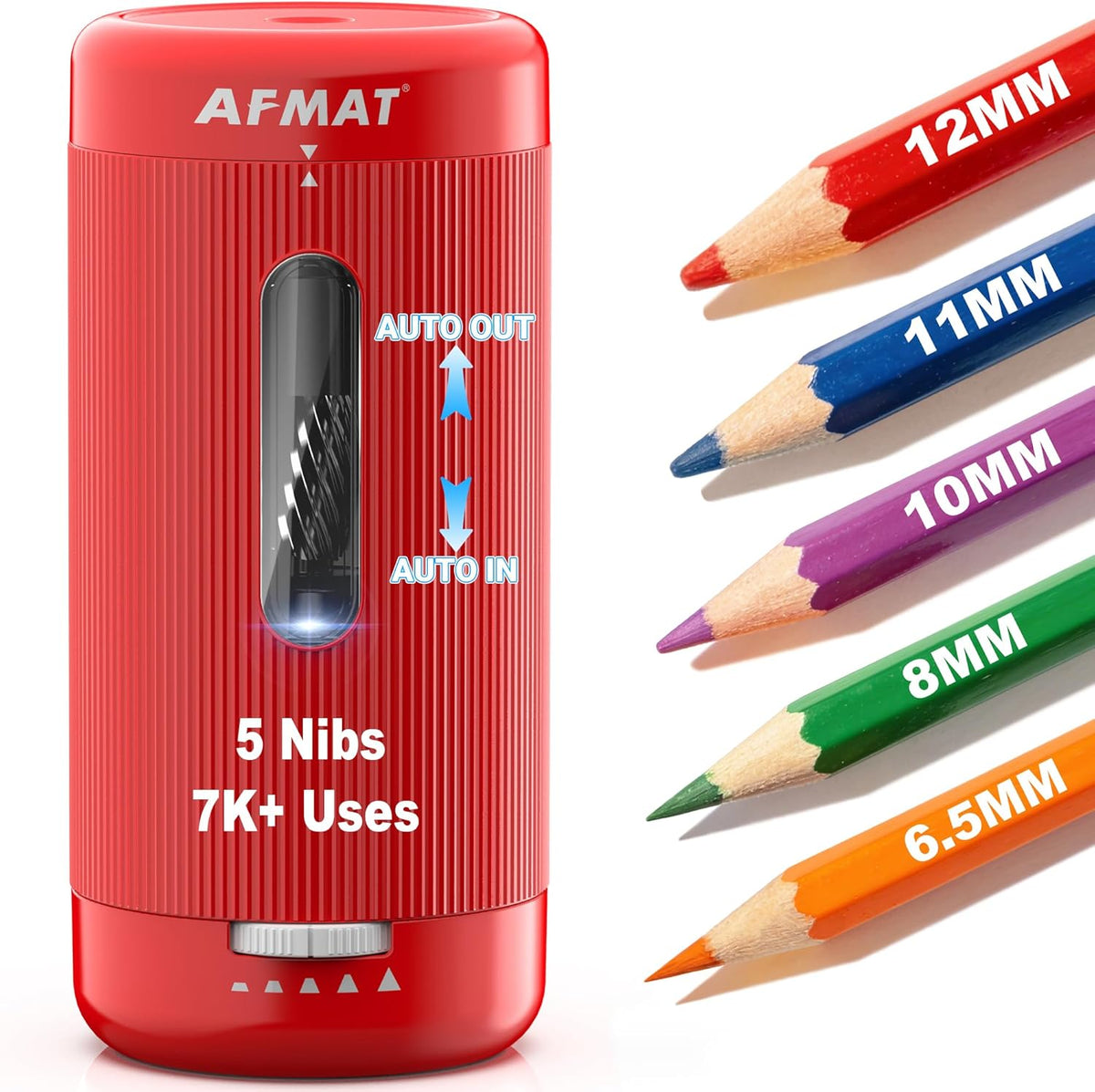 ✅Newest Model With Best Features✅Newly Upgraded Fully Automatic Rechargeable Electric Pencil Sharpener for 6-12mm No.2/Jumbo Pencils, 3X Longer Cutter Life,PSC3RD