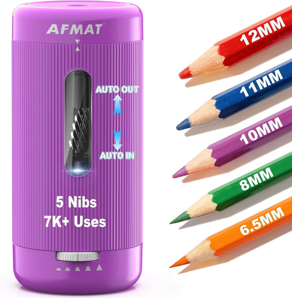✅Newest Model With Best Features✅Newly Upgraded Fully Automatic Rechargeable Electric Pencil Sharpener for 6-12mm No.2/Jumbo Pencils, 3X Longer Cutter Life,PSC3PR