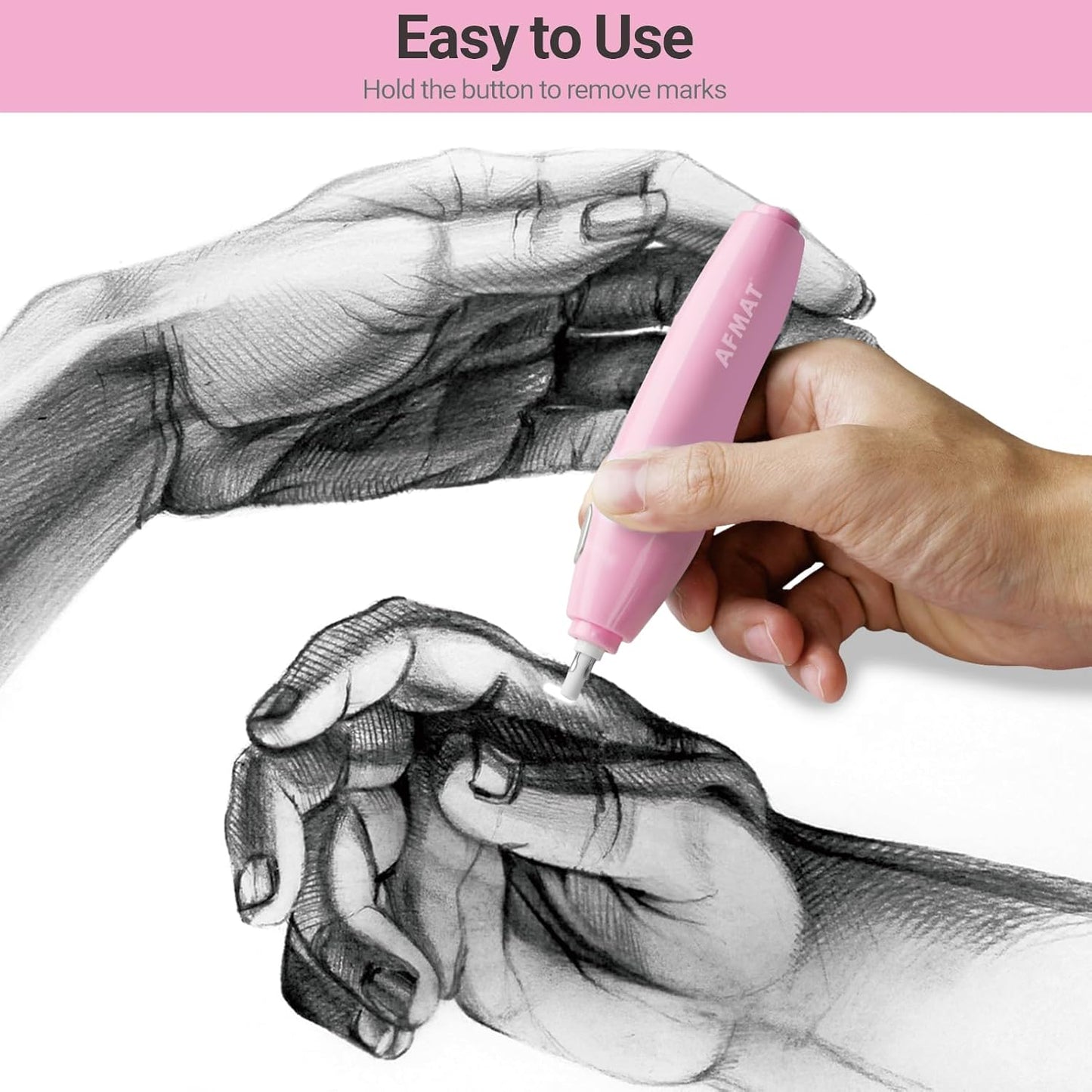 【Ali Haider Artist】AFMAT EE04 Electric Rechargeable Electric Eraser Kit for Artists,140 Refills for Drafting