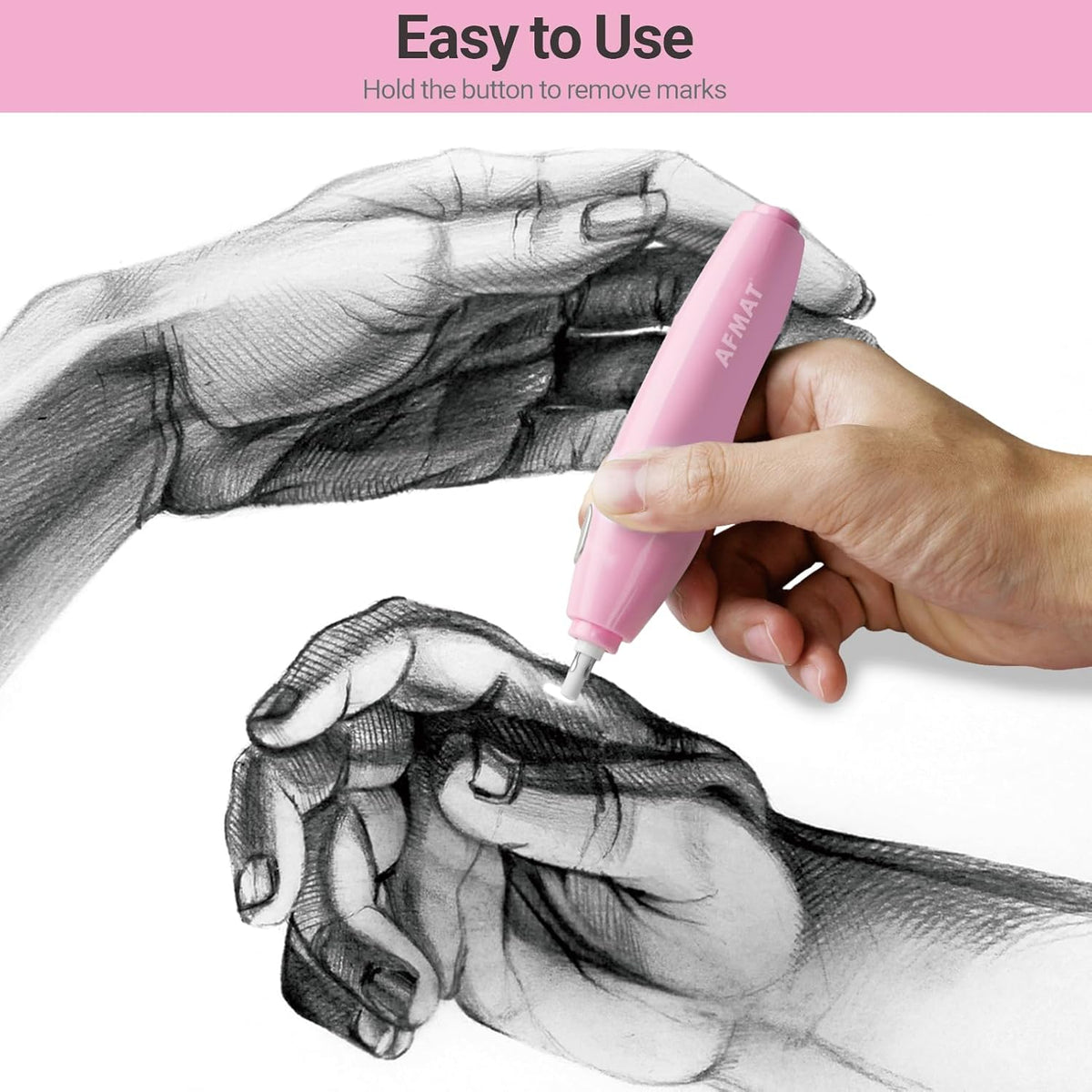 【Ali Haider Artist】AFMAT EE04 Electric Rechargeable Electric Eraser Kit for Artists,140 Refills for Drafting