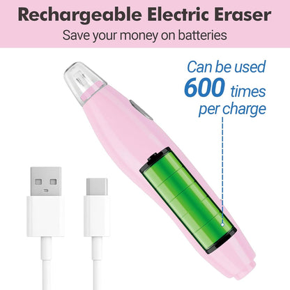 【Ali Haider Artist】AFMAT EE04 Electric Rechargeable Electric Eraser Kit for Artists,140 Refills for Drafting
