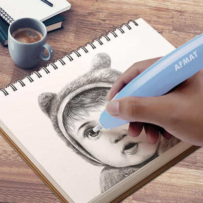 【Ali Haider Artist】AFMAT EE04 Electric Rechargeable Electric Eraser Kit for Artists,140 Refills for Drafting