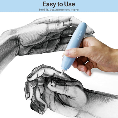 【Ali Haider Artist】AFMAT EE04 Electric Rechargeable Electric Eraser Kit for Artists,140 Refills for Drafting