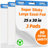 AFMAT Klebe-Staffelei-Blöcke, 25 x 30 Zoll Flipchart-Papier für Lehrer, super klebrig und blutbeständig, selbstklebendes Staffelei-Papier für Büro/Klassenzimmer/Whiteboard/Wand/Fenster, 30 Blatt/Block, 3 Blöcke, Modell: AFEP33BL 