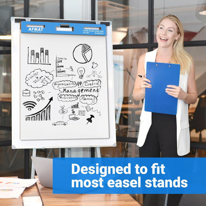 AFMAT Sticky Easel Pads, 25 in x 30 in Flip Chart Paper for Teachers, Super Sticky & Bleed-Resistant, Self-Stick Easel Paper for Office, Classroom, Whiteboard, Wall, Windows, 30 Sheets/Pad, 3 Pads,Model:AFEP33BL