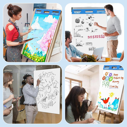 AFMAT Sticky Easel Pads, 20 in x 23 in Flip Chart Paper for Teachers, Ink Bleed-Through Resistant Easel Paper for Office, Classroom, Whiteboard, Wall, Windows, 30 Sheets/Pad, 3 Pads,Model:AFEP23BL
