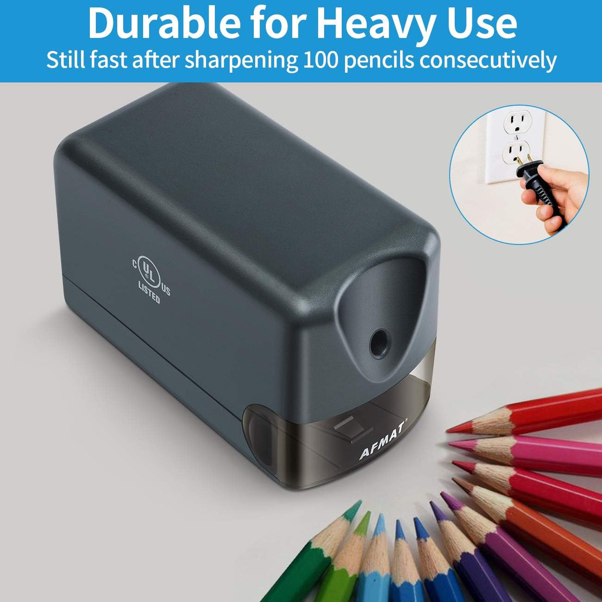 AFMAT PS13 Heavy Duty Electric Pencil Sharpener for Classroom,PS66