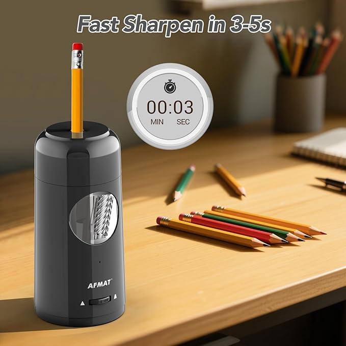 Fully Automatic Rechargeable Electric Pencil Sharpener for 7-11.5