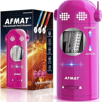 AFMAT PSX5EW Robot Fully Automatic Electric Pencil Sharpener for 7-11.5mm Pencils,PSX5GNEW