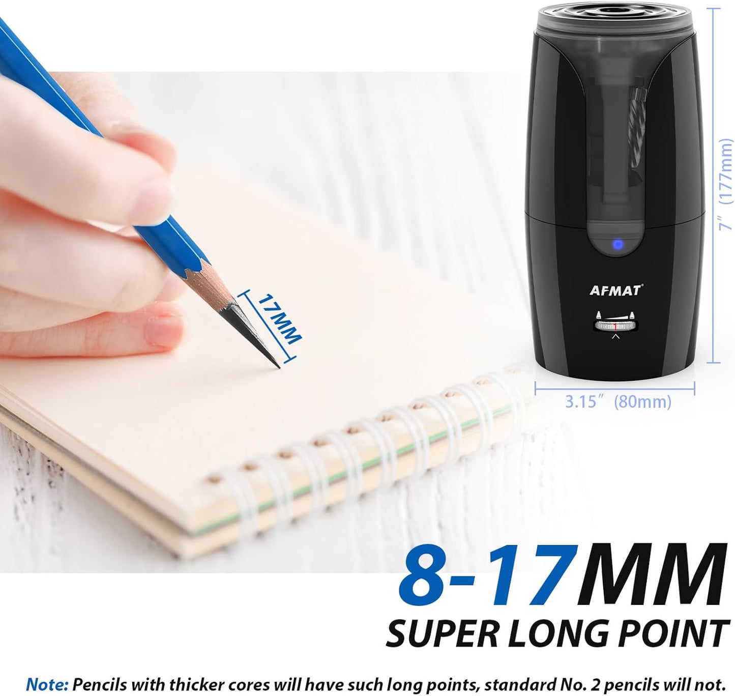 Electric Rechargeable Long Point Pencil Sharpener for Artist,PS29