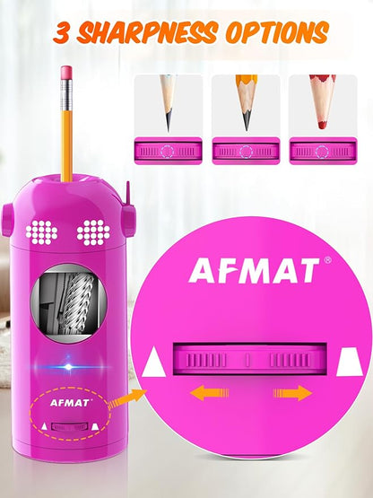 AFMAT PSX5EW Robot Fully Automatic Electric Pencil Sharpener for 7-11.5mm Pencils,PSX5GNEW