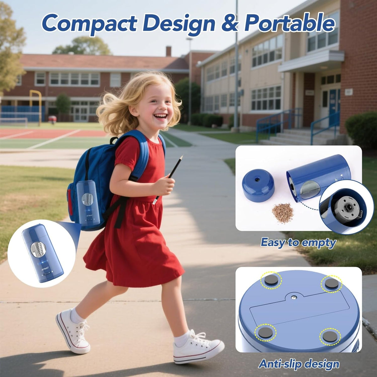 🎁Perfect Gift For A Teacher🎁Fully Automatic Rechargeable Electric Pencil Sharpener for 7-11.5mm Colored/Jumbo Pencils,PSX6BL