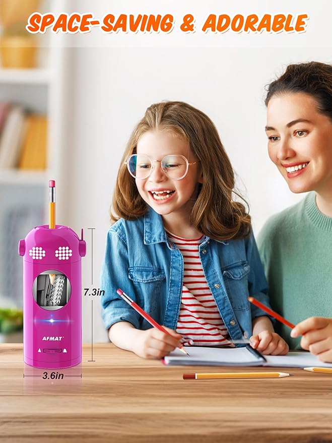 AFMAT PSX5EW Robot Fully Automatic Electric Pencil Sharpener for 7-11.5mm Pencils,PSX5GNEW